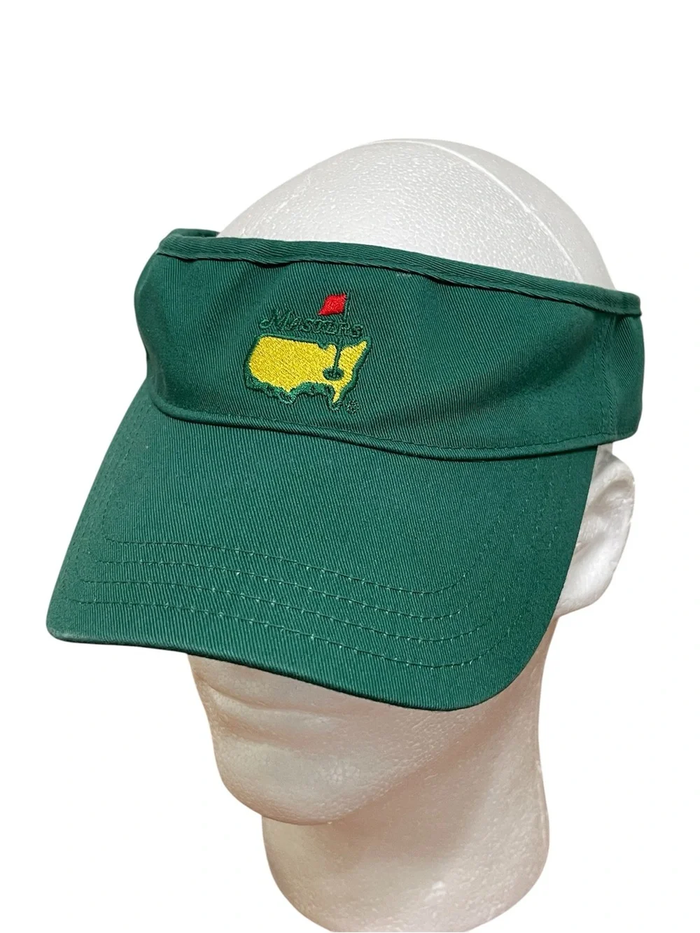 American Needle Masters Green Low Riser Visor Ionic Embroidered Yellow Map Flag